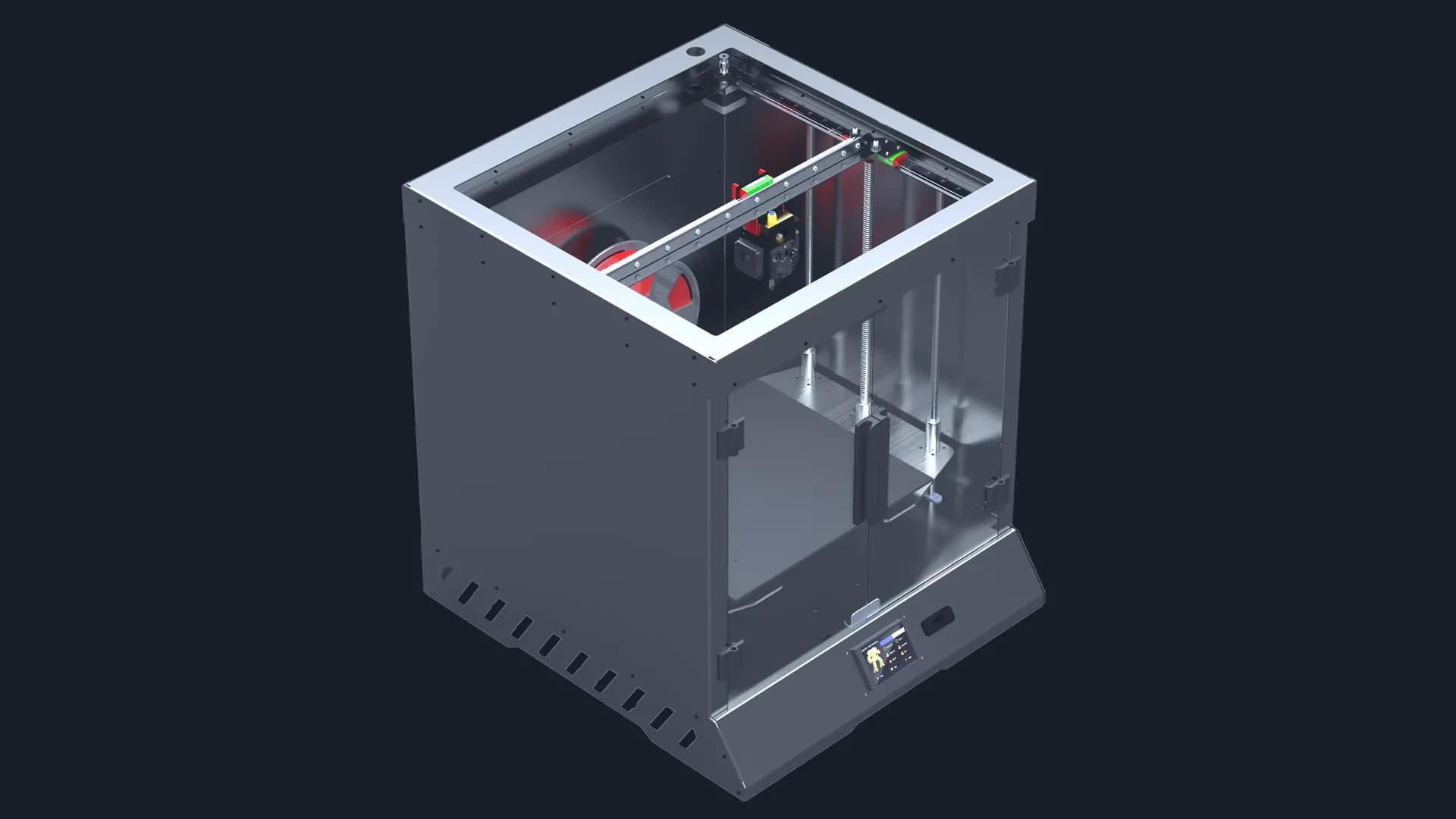 G3D Advanced-ის, საშუალო ფორმატის FDM 3D პრინტერის, მაღალი გარჩევადობის ფოტო.